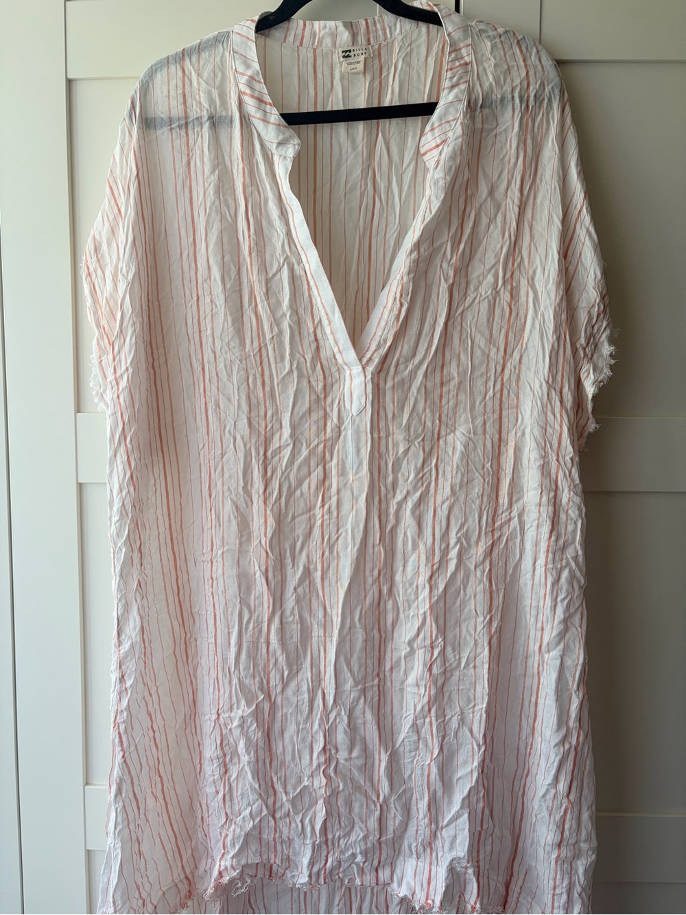 Billabong White Tunic with Peach Stripe Detail